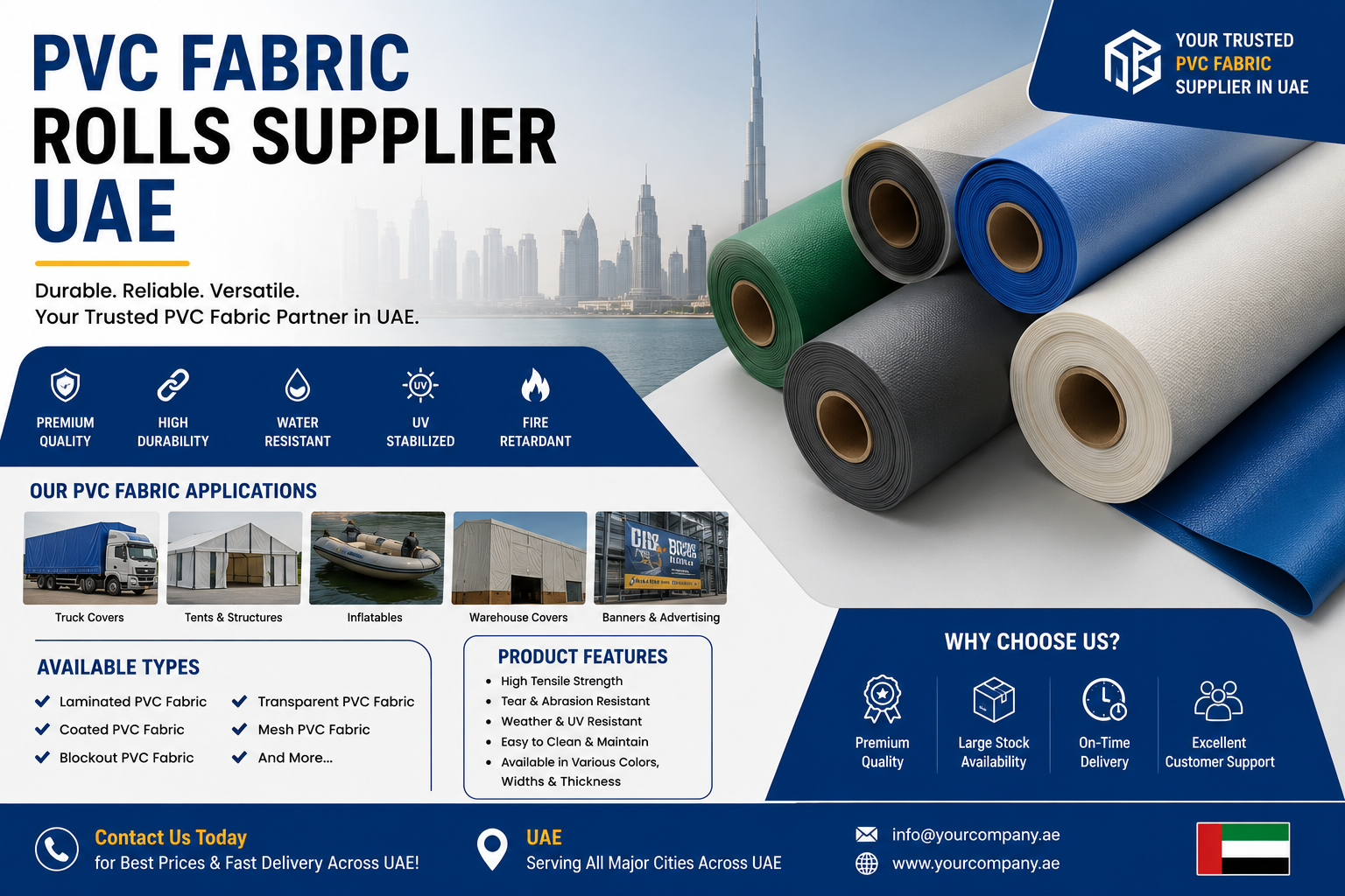 PVC Fabric Rolls Supplier UAE